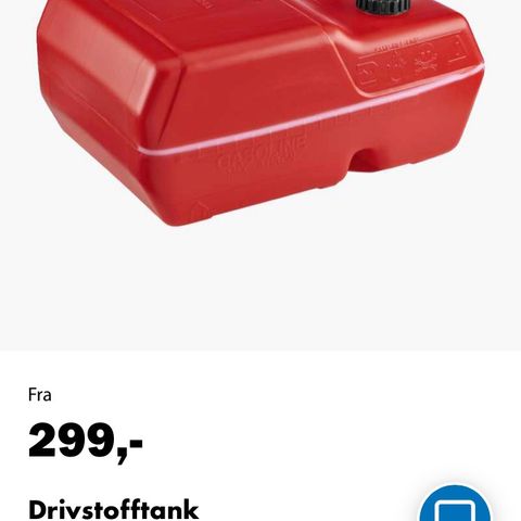 Drivstoff-tank fra Biltema 23 liter selges