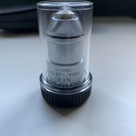 Olympus objektiv 100x oil til mikroskop