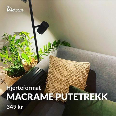 Macrame putetrekk håndlaget