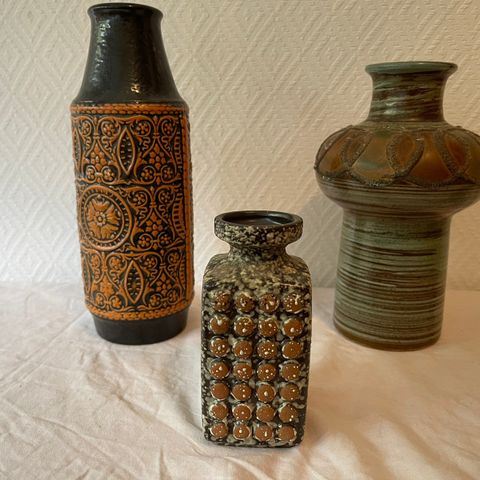 Vintage keramikkvaser fra øst-Tyskland og vest-Tyskland