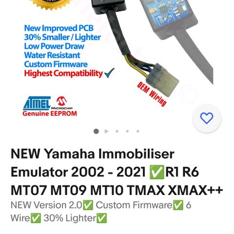 Yamaha nøkkel Immobiliser Emulator 2002 - 2021