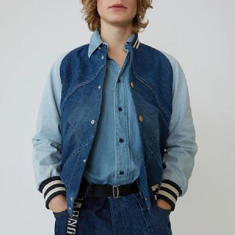 Acne Studios Denim Varsity Bomber Jakke