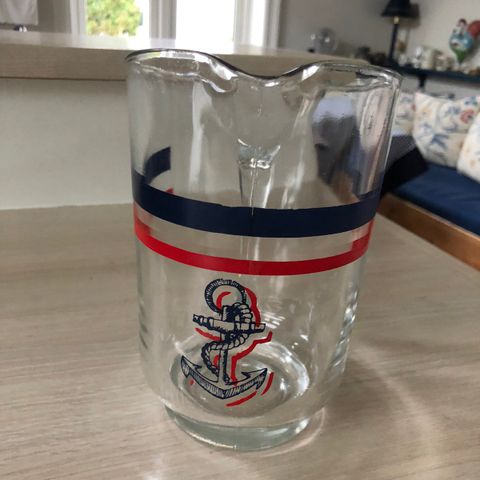 Glassmugge med maritim dekor - 1 liter