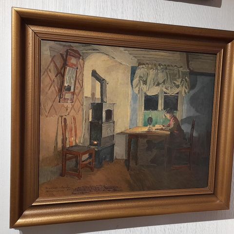 Harriet Backer, "Interiør fra Sandviken,1890", ant.1950 talls trykk etter maleri