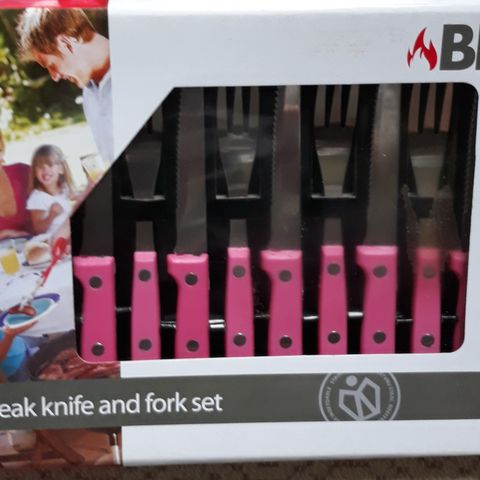 OBBQ - steak knife and fork. set. 12 deler