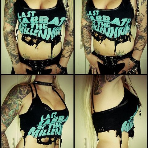 Black Sabbath crop top, Wicked Lester Clothing, kan sendes