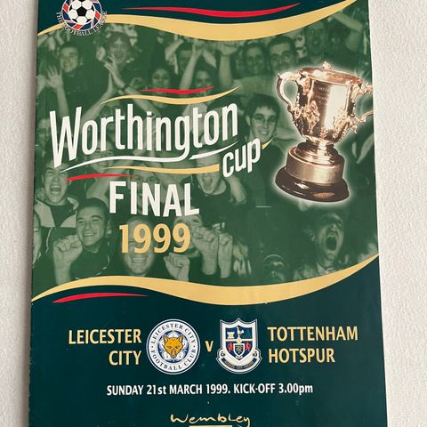 Program  Leicester - Tottenham Ligacup Finale 1999