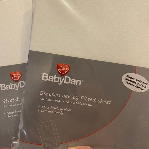 BabyDan stretch jerseylaken uåpnet 2 stk 70x140/160