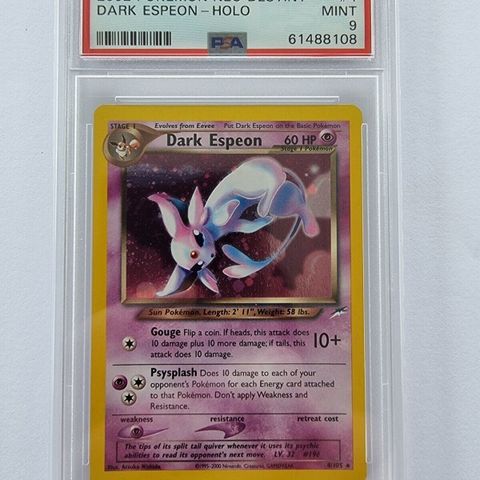 Pokemon - Dark Espeon - 4/105 - Neo Destiny - PSA 9 - Ønskes kjøpt!