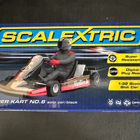 Ny i eske Scalextric Gokart Super Kart NO 8 med digital plug i skala 1:32 !