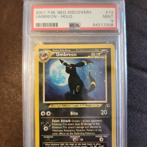 Pokemon - Umbreon - 13/75 - Neo Discovery - PSA 9 - Ønskes kjøpt!