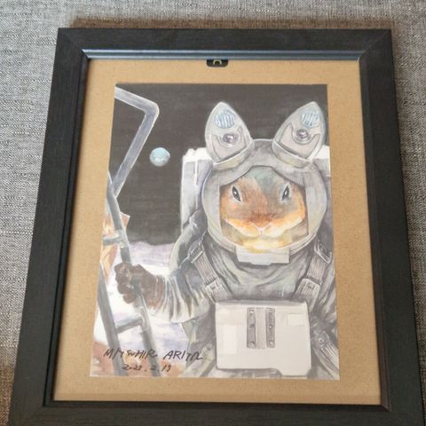 Signert Mitsuhiro Arita original art - Space Rabbit