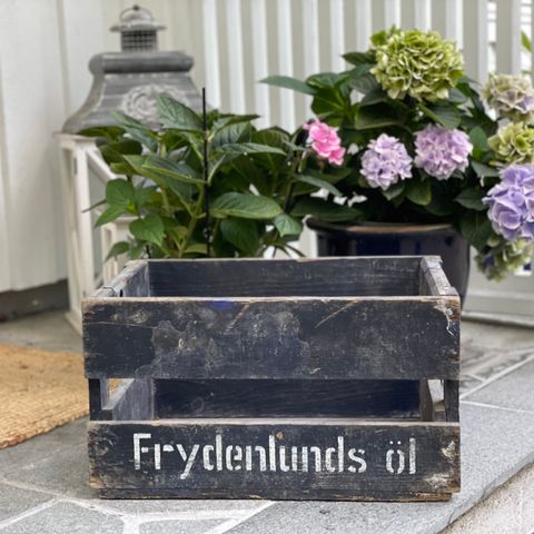 Antikk / Vintage Frydenlunds ølkasse i tre