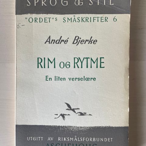 André Bjerke «Rim og rytme. En liten verselære»