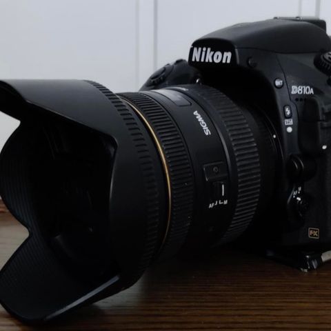 Nikon D810A - astrokamera m/stativ og 2 linser