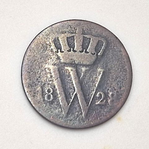 1 C mynt Nederland 1828