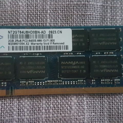 Minnebrikke / RAM 2GB til PC