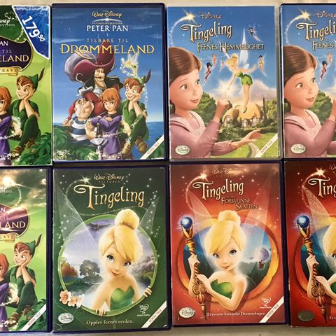 Tingeling og Peter Pan DVDer samling 🚨ny priser!