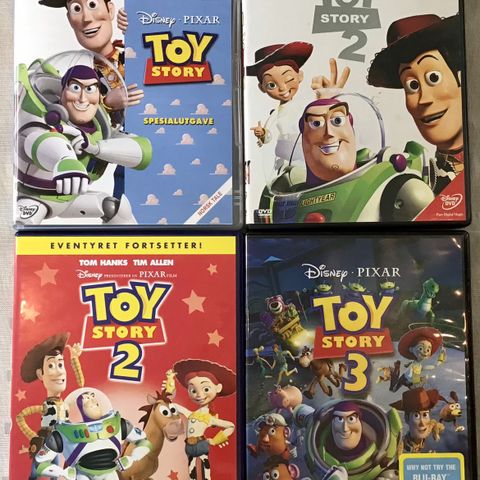Toy Story 1, 2 & 3 samling (DVDer)