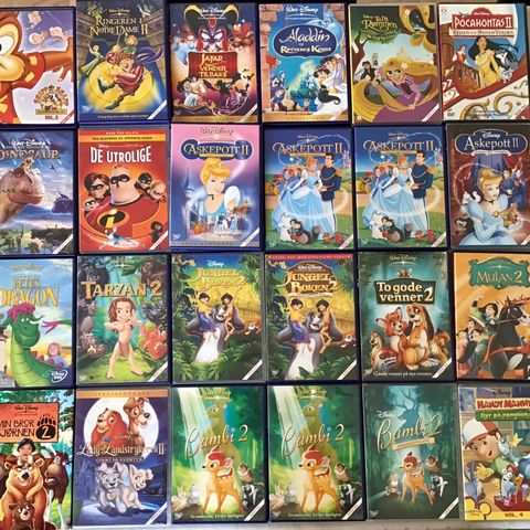 Disney barnefilmer DVDer 2