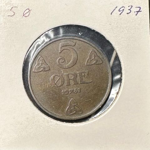 5 Øre 1937. (2469. AB)