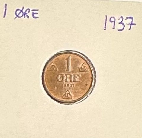 1 øre 1937. (2455 AB)