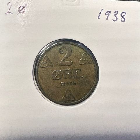 2 øre 1938. (2495. AB)