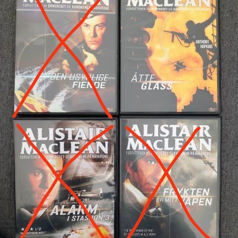 Alistair Maclean ( DVD) 45 kr pr stk