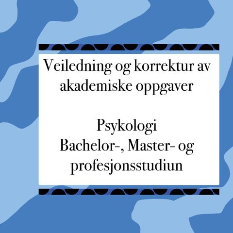 Veiledning og korrektur av akademiske oppgaver innenfor psykologi