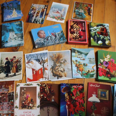 Julekort lot 130 stk kort med div julemotiv