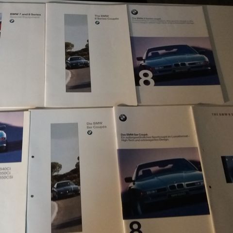 BMW 8 - Serie ( E31 ) -brosjyrer. ( 840 / 850 )