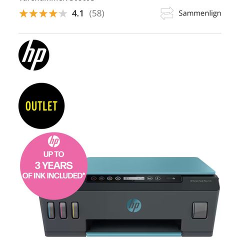 Printer - HP smart Tank Plus 558 Trådløst