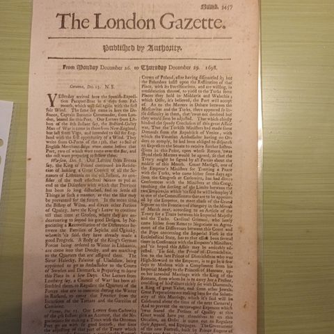 London Gazette 1698