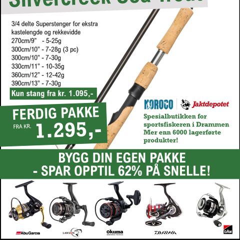 SUPERPRIS! SJØ/LAKSEPAKKE! Daiwa SC Seatrout 12'12-40g+ Abu Superior 5000