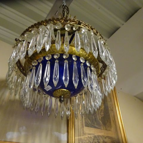 taklampe blått glass