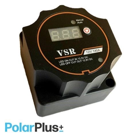 12V VSR Automatisk lade-/skillerele med voltmeter (IP67)