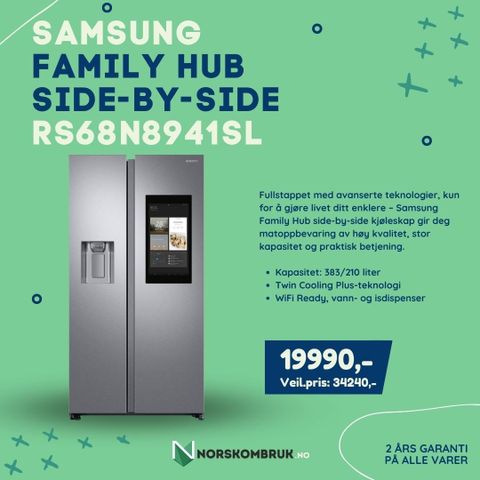 Samsung Family Hub side-by-side RS68N8941SL