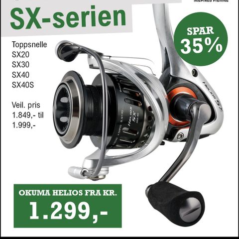 PARTIKJØP! Okuma Helios SX 20, 30, 40 & 40S