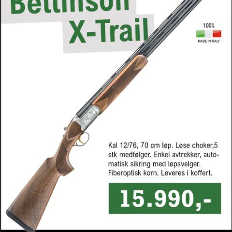 BESTSELGER HAGLE! Bettinsoli X-trail 12/76-70cm