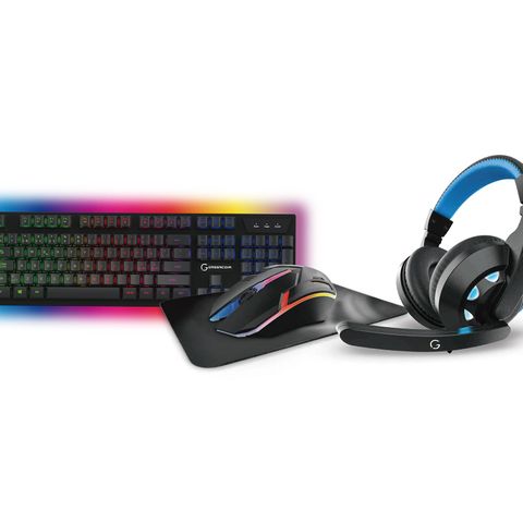 4-in-1 Entry Gaming Bundle - Mus, Musematte, Headset, Tastatur (SOMMERSALG!)