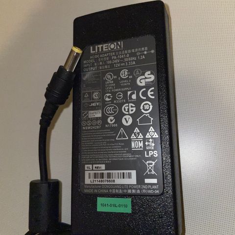 12V strømadapter 3.33A / LITEON / PA-1041