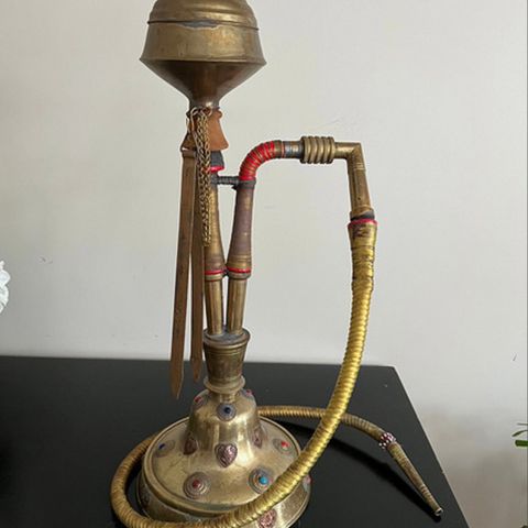 Pakistansk messing  håndlaget antikk pipe