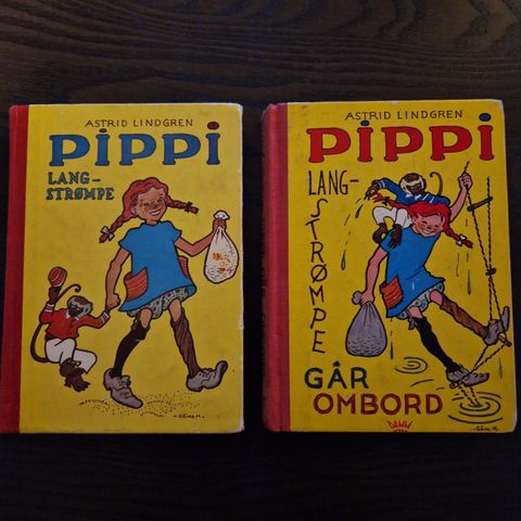 Retro Pippi Langstrømpe-bøker (utgitt 1963 og 1969)