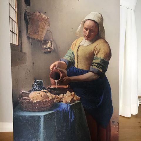 The Milkmaid , J. Vermeer. Dutch painter. Riksmuseum reproduksjon. År 1660