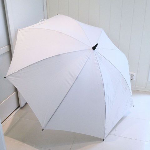 Stor paraply - Hvit - Diameter 119 cm - Promo