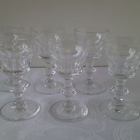 6 gamle Hadeland drammeglass Brynhild