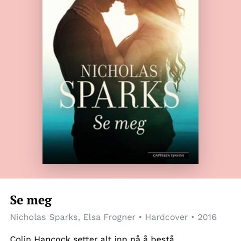 Nicholas Sparks Se meg