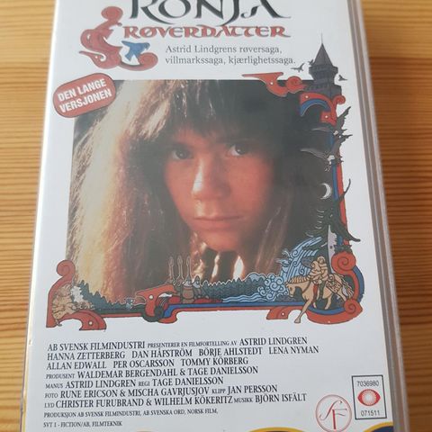 Ronja Røverdatter Vhs