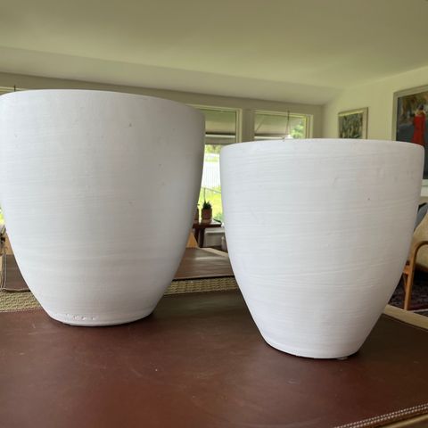Blomsterkrukker - store - keramikk  - 25,5 cm og 21 cm