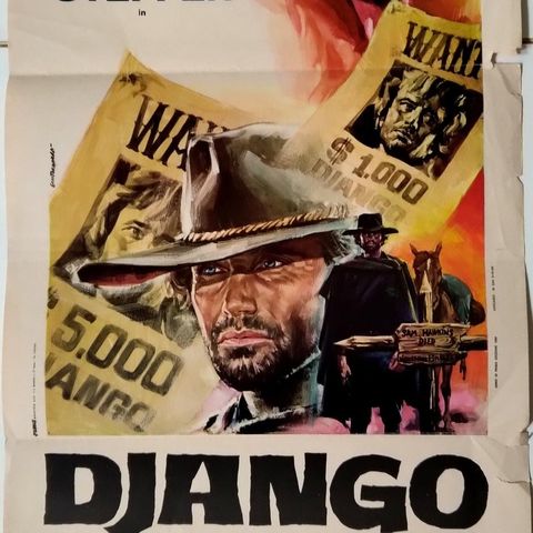 KINO Plakater: Django il bastardo. Orginale kino plakat fra 1968